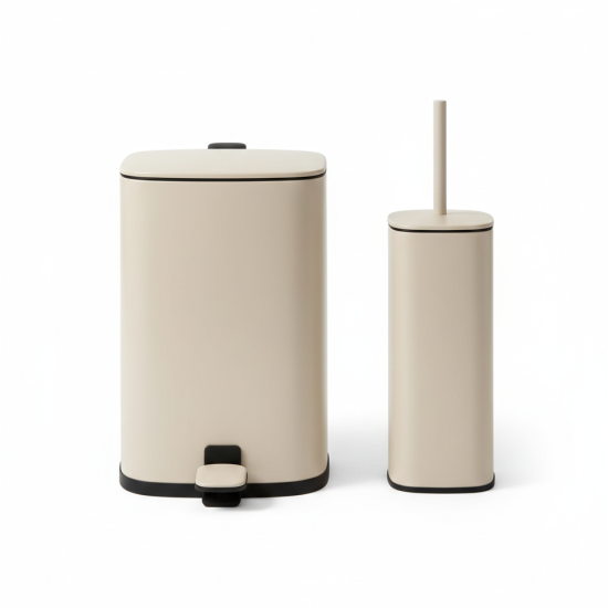 Trash Can & Toilet Brush Set